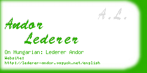 andor lederer business card